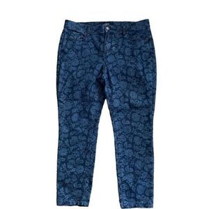 Loft Modern Skinny Floral Denim Jeans Size 14